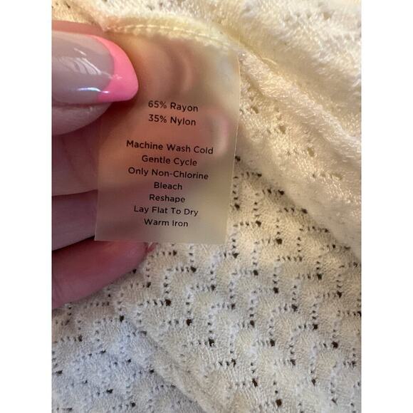 Talbots Draped Cardigan Cream Womens Medium Open Front - Picture 5 of 5